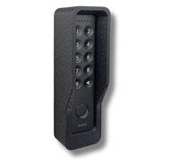 Generisch Support mural compatible avec Nuki Keypad 2 - Couvercle antivol avec vis de sécurité Torx - Protection contre les intempéries - Surface ressemblant à du plâtre - Noir (avec toit, fin)