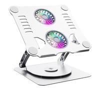 Generisch Support pliable pour ordinateur portable de bureau - Support pour ordinateur portable - Support rotatif à 360° - Avec ventilateur de refroidissement - Grotte en alliage d'aluminium