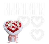 Generisch Support pour arrangement floral - Support de fleur en forme de cœur, support de grille DIY | Contient de petits supports en forme de cœur 3, un grand support en forme de cœur 3, une barre 18