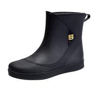 Generisch Surchaussures antidérapantes pour homme - Bottes de pluie pour homme - En caoutchouc - Plateforme antidérapante - Couleur unie - Bottes de pluie mi-hautes, Noir , 44 EU