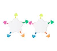 Generisch Surligneur en forme d'étoile, surligneur créatif en forme | Lot de 2 stylos fluorescents pour enfants, multicolores - Pour fournitures scolaires, apprentissage et travail