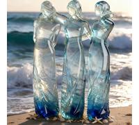Generisch Sœurs à mes côtés, fête des amitiés, sculpture des trois sœurs en verre de mer, cadeau pour amies, meilleures amies (trois sœurs)