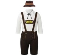 Generisch Survêtement complet pour homme Oktoberfest Costume de bière type allemand Carnaval Fête Ensemble de fête d'homme d'été (marron, M)