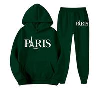 Generisch Survêtement de fitness pour homme - Manches longues - 2 pièces - Sweat à capuche et pantalon de jogging - Décontracté - Confortable - Lettres imprimées - Combinaison de loisirs - Pour la gym