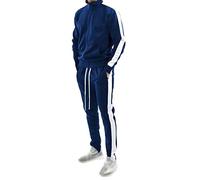 Generisch Survêtement de loisirs pour homme avec fermeture éclair sur toute la longueur, poche pratique, manches raglan sportives, cordon de serrage réglable pour un look moderne au quotidien