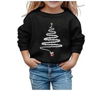 Generisch Survêtement de sport pour fille et enfant - Vêtement de sport - Mode enfant - Pull à capuche de Noël décontracté - Printemps - Manches longues - Décontracté - Pull à capuche, Noir , 4-5 ans