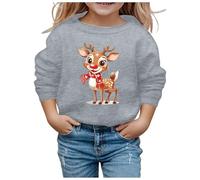 Generisch Survêtement de sport pour fille et enfant - Vêtement de sport - Mode enfant - Pull à capuche de Noël décontracté - Printemps - Manches longues - Décontracté - Pull à capuche, gris, 5-6 ans