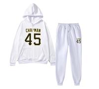 Generisch Survêtement de sport pour homme à manches longues, ensemble de jogging pour homme - Avec capuche et lettres imprimées - Pantalon de sport 2 pièces - Décontracté et respirant - Mode d'hiver