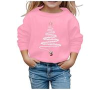 Generisch Survêtement Fille Enfant Survêtement Sport Vêtements Enfants Mode Décontractée Noël Sweat à Capuche Printemps Manches Longues Ample Pull à Capuche Pull à Capuche, Rose, 8-9 ans
