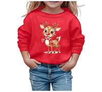 Generisch Survêtement Fille Enfant Survêtement Sport Vêtements Enfants Mode Décontractée Noël Sweat à Capuche Printemps Manches Longues Ample Pull à Capuche Pull à Capuche, rouge, 5-6 ans