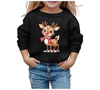 Generisch Survêtement Fille Enfant Survêtement Sport Vêtements Enfants Mode Décontractée Noël Sweat à Capuche Printemps Manches Longues Ample Pull à Capuche Pull à Capuche, Noir , 6-7 ans