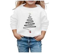 Generisch Survêtement Fille Enfant Survêtement Sport Vêtements Enfants Mode Décontractée Noël Sweat à Capuche Printemps Manches Longues Ample Pull à Capuche Pull à Capuche, Blanc., 8-9 ans