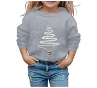 Generisch Survêtement Fille Enfant Survêtement Sport Vêtements Enfants Mode Décontractée Noël Sweat à Capuche Printemps Manches Longues Ample Pull à Capuche Pull à Capuche, gris, 6-7 ans