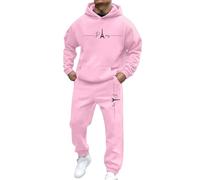 Generisch Survêtement léger pour homme Bagyy - Survêtement de sport - Lettres imprimées - Sweat à capuche ample et pantalon de jogging - Pull hip hop - Pantalon de sport - Combinaison de loisirs 2