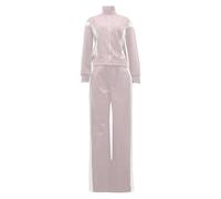 Generisch Survêtement long 2 pièces pour femme - Tenue de sport - Automne et hiver - Chaud - Col roulé - Ensemble baggy - Tenue de loisirs - Pour la course, le yoga, la maison, beige, XL