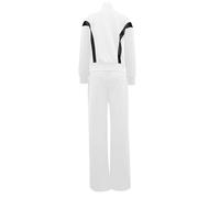 Generisch Survêtement long 2 pièces pour femme - Tenue de sport - Automne et hiver - Chaud - Col roulé - Ensemble baggy - Tenue de loisirs - Pour la course, le yoga, la maison, Blanc., L