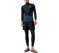 Generisch Survêtement pour homme - 2 pièces - Fermeture éclair - Cardigan et maillot de bain - Capri - Legging de natation - Avec jupe - Protection solaire - Pantalon de sport + veste de sport