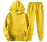 Generisch Survêtement pour homme avec imprimé New York - Ensemble 2 pièces avec sweat à capuche et pantalon de jogging - Survêtement sportif pour un look coordonné, Style_s16 jaune, M