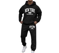 Generisch Survêtement pour homme avec inscription New York - Survêtement 2 pièces composé d'un sweat à capuche et d'un pantalon - Ensemble de sport décontracté pour les loisirs et le quotidien