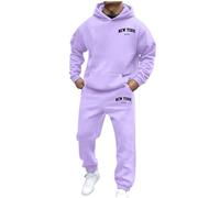 Generisch Survêtement pour homme avec logo 3D - Ensemble de jogging California - Chaud - Sweat à capuche - Pantalon de jogging - 2 pièces - Y2K - Hip Hop - Combinaison de fitness - Coupe ample, Violet
