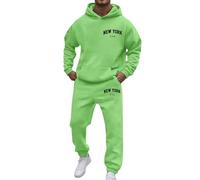 Generisch Survêtement pour homme - Avec logo New York - Sweat à capuche et pantalon de jogging - 2 pièces - Survêtement de sport - Tenue de loisirs - Élégant - Pour l'hiver - Vêtement de course