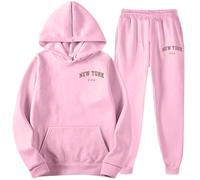 Generisch Survêtement pour homme de style urbain streetwear - Deux pièces avec sweat à capuche et pantalon avec imprimé New York - Ensemble de sport décontracté pour un look urbain cool, Style_c11