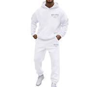 Generisch Survêtement pour homme pour les loisirs, coupe décontractée, design imprimé lettres, parfait pour l'hiver, facile d'entretien, idéal à combiner avec des t-shirts Western Muesli, Blanc., 3XL