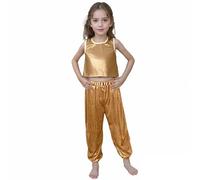 Generisch Survêtement rétro des années 80, unisexe, pour enfant, métallisé, jogging, veste et pantalon, tenue de danse disco, jazz, ensemble