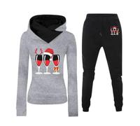 Generisch Sweat à capuche 2025 pour femme - Couleur unie - Décontracté - Mode Noël, gris, S