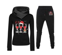 Generisch Sweat à capuche 2025 pour femme - Couleur unie - Décontracté - Mode Noël, Noir , 3XL