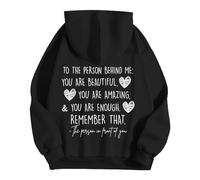 Generisch Sweat à capuche 2025 pour femme « Enough » de Dear Person Behind Me Remember That Mental Health, Noir , XXL