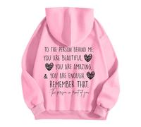 Generisch Sweat à capuche 2026 « Enough » pour femme avec inscription « Dear Person Behind Remember that Mental Health » - Élégant sweat à capuche avec message encourageant pour un usage quotidien