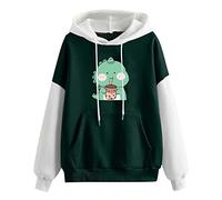 Generisch Sweat à capuche 2026 pour femme, motif dinosaure, à manches longues, graphisme, esthétique, décontracté, pour adolescents, compagnon tendance au quotidien, vert, L
