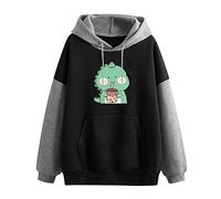 Generisch Sweat à capuche 2026 pour femme, motif dinosaure, à manches longues, graphisme, esthétique, décontracté, pour adolescents, compagnon tendance au quotidien, Noir , XXL