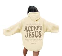 Generisch Sweat à capuche à manches longues pour femme avec lettres imprimées sweatshirts légers et amples Blouse Top Mon compte Mes commandes, beige, XXL