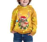 Generisch Sweat à capuche avec doublure en polaire renne pour un design actif de Noël - Chaleur confortable - Idéal pour l'école et les loisirs - Qualité supérieure pendant la saison froide - Finition