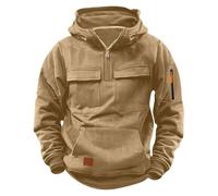 Generisch Sweat à capuche avec fermeture éclair quart de pouce - Pull décontracté à manches longues pour activités de plein air - Sweat-shirt sportif pour adolescents - Sweat à capuche polyvalent pour