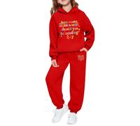 Generisch Sweat à capuche avec imprimé graphique pour garçon - Style de survêtement assorti avec imprimés pour un look décontracté au quotidien, rouge, 150