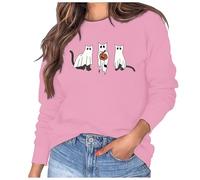 Generisch Sweat à capuche avec imprimé lettres pour femme, manches longues, avec poches, sweat à capuche pour femme, Rose, XXL