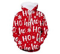 Generisch Sweat à capuche avec lettres de Noël 3D imprimées pour sweats à manches longues avec poches, hauts d'hiver confortables pour le quotidien