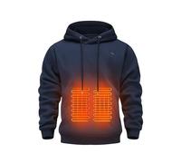 Generisch Sweat à capuche chauffant surdimensionné pour homme - 5 zones de chauffage - Haut chauffant électrique - Sweat chaud avec capuche et poches - Manches longues - Pour l'extérieur, Marine, XL