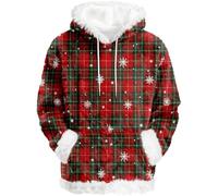 Generisch Sweat à capuche confortable 2026 pour le quotidien - Pull décontracté avec doublure intérieure - Coupe confortable, rouge, 5XL