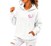 Generisch Sweat à capuche confortable avec imprimé cancer du sein pour un usage quotidien. Sweat-shirt décontracté élégant avec graphique de motivation. Sweat à capuche en polaire douce pour