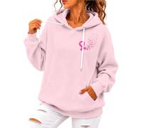 Generisch Sweat à capuche confortable avec imprimé cancer du sein pour un usage quotidien. Sweat-shirt décontracté élégant avec graphique de motivation. Sweat à capuche en polaire douce pour
