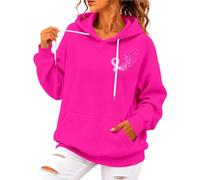 Generisch Sweat à capuche confortable avec imprimé cancer du sein pour un usage quotidien. Sweat-shirt décontracté élégant avec graphique de motivation. Sweat à capuche en polaire doux pour, Rose, M