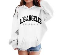 Generisch Sweat à capuche confortable pour tous les jours - Sweat à capuche avec imprimé lettre de style décontracté, idéal pour l'école, les loisirs, les fêtes d'Halloween, Blanc., 8-10 ans