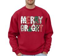 Generisch Sweat à capuche de Noël avec imprimé graphique pour homme | Sweat-shirt festif sans capuche costume de mariage pour homme, rouge, XL
