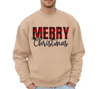 Generisch Sweat à capuche de Noël imprimé graphique pour homme | Sweat-shirt festif sans capuche maillot de bain musulman homme, kaki, M