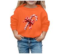 Generisch Sweat à capuche de Noël pour garçons et filles - Motif flocon de neige - Chaud - Pour l'hiver, Orange, 8-9 ans
