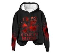 Generisch Sweat à capuche de snowboard pour femme avec inscription « I'm Ok It's Not My Blood » pour femme - Humour sarcastique d'Halloween - Pull à capuche - T-shirt imprimé doux - Mini robes pour